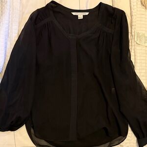DVF Sheer Black Blouse size 0